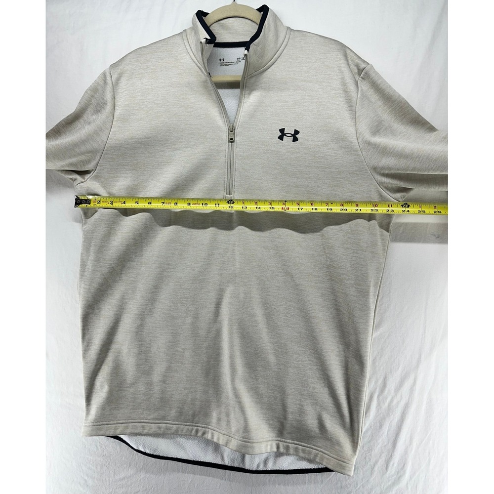 Under Armour Mens Large Tall 1/4 Zip Pullover Fleece Tan Heather Large Tall - Picture 4 of 8
